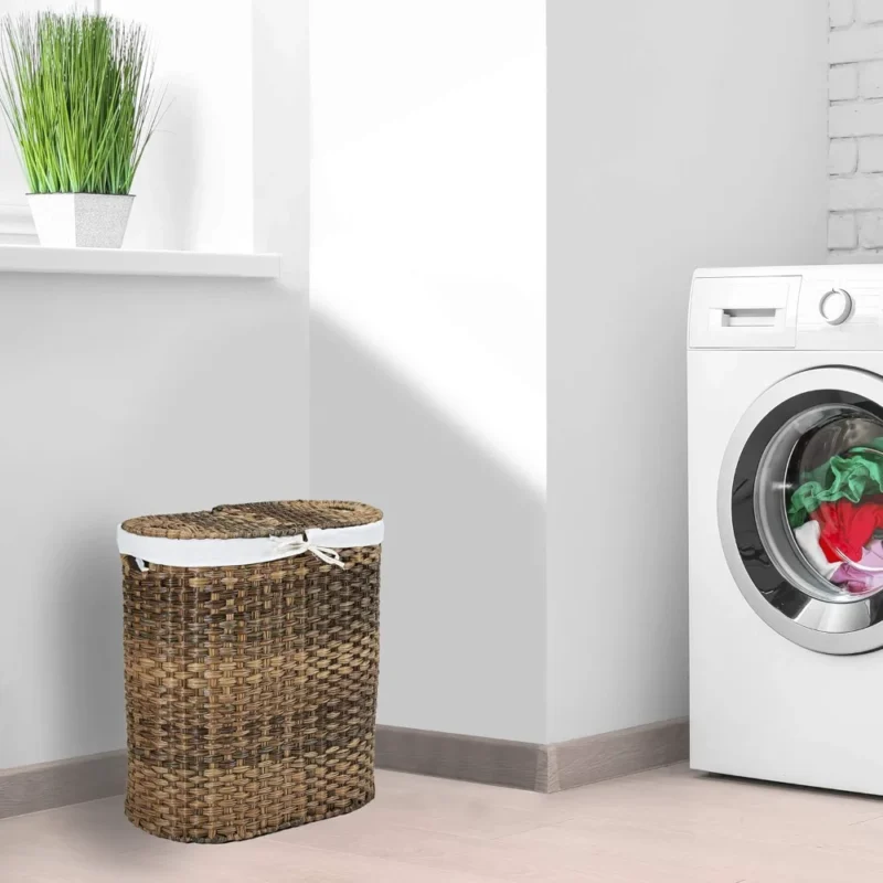 Large Handwoven Bamboo Laundry Basket with Handles for Bathroom Organization and Home Storage - Image 6