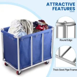 Large Collapsible Wicker Laundry Hamper with Handles for Bathroom and Bedroom Storage