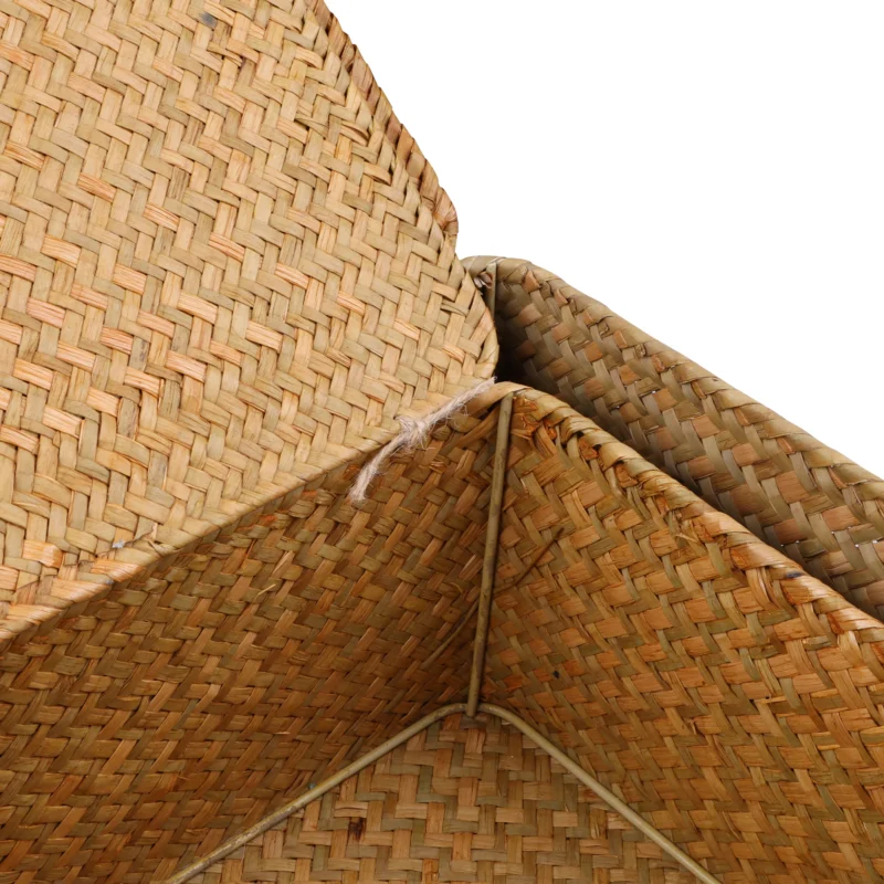 Handcrafted Seagrass Storage Basket Set with Lids for Home Organization and Shelf Storage - Image 6