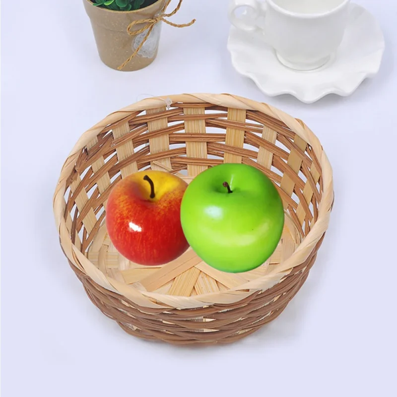 Natural Woven Bamboo Storage Basket Set of 5 with Handles for Kitchen Organization and Gift Giving - Image 4