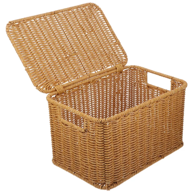 Large Natural Woven Storage Basket with Handles for Home Organization Clothes Toys - Image 3