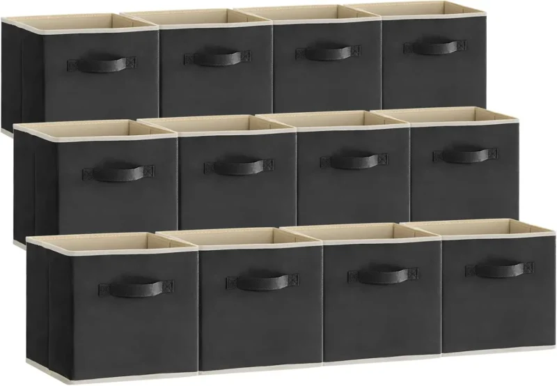 13-Inch Foldable Fabric Storage Cubes with Handles for Home Organization and Closet Storage - Image 8
