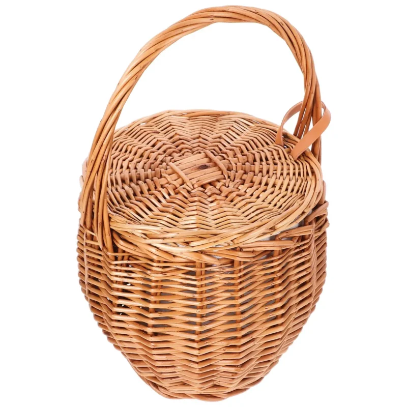 Handcrafted Wicker Flower Basket with Handle for Picnic Gatherings and Floral Arrangements 20.5cm - Image 6