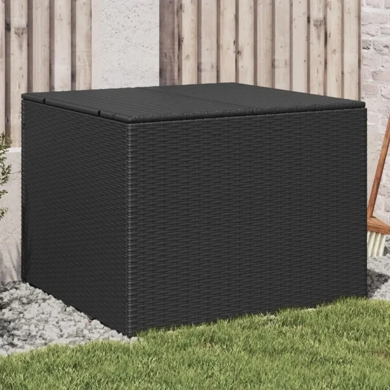 Large Wicker Rattan Patio Storage Chest with Hinged Lid for Outdoor Organization - Image 10