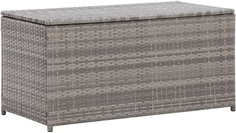 Large Wicker Deck Storage Box with Weather-Resistant Frame for Patio Furniture Cushions and Outdoor Organization - Image 9