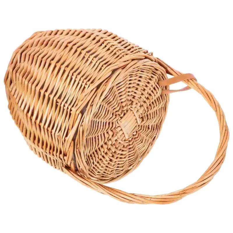 Handcrafted Wicker Flower Basket with Handle for Picnic Gatherings and Floral Arrangements 20.5cm - Image 8