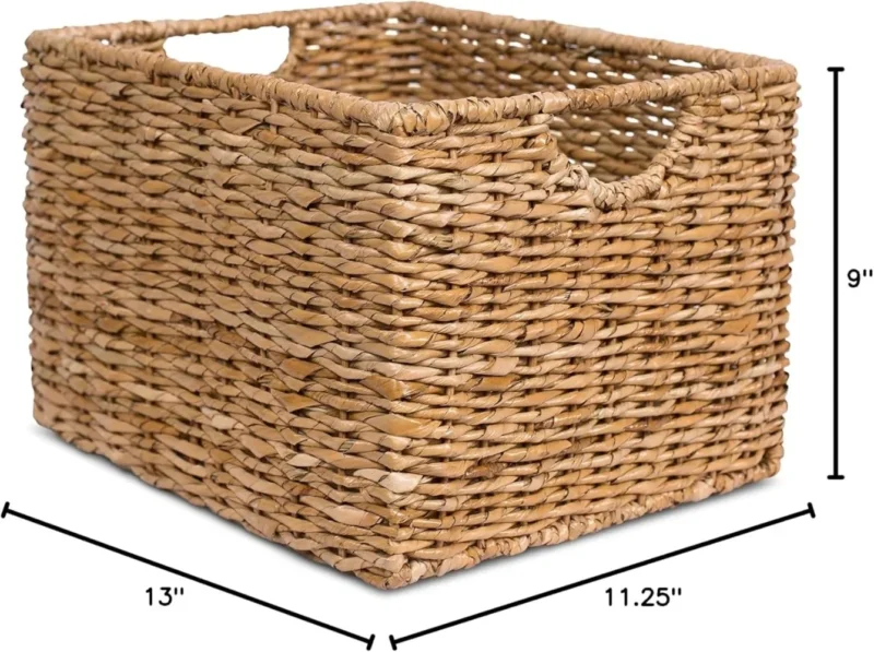 Handwoven Abaca Seagrass Storage Baskets with Handles for Shelf Organization and Living Room Storage - Image 6