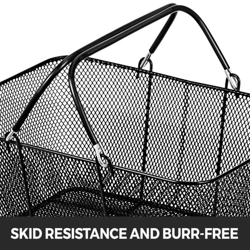 Set of 12 Black Metal Shopping Baskets with Handles for Retail Storage and Organization - Image 4