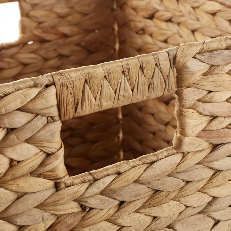Handcrafted Water Hyacinth Storage Basket Cube with Collapsible Design for Home Organization and Decluttering - Image 5