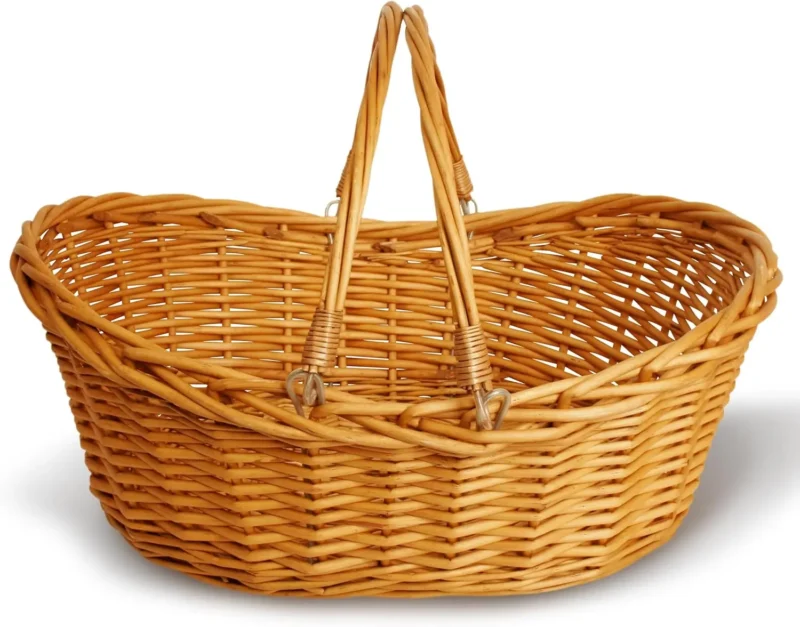 Small Natural Wicker Storage Basket with Handles for Home Organization - Image 2