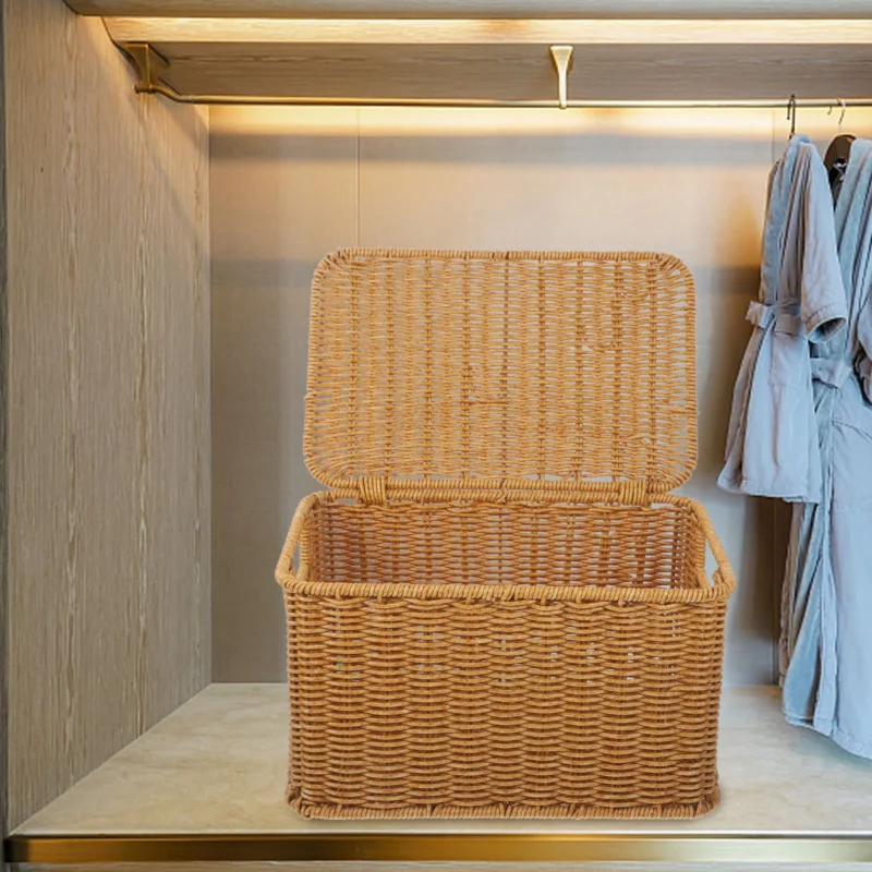 Large Natural Woven Storage Basket with Handles for Home Organization Clothes Toys - Image 4