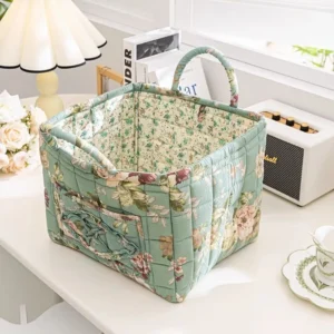 Foldable Fabric Storage Basket with Frame for Home Organization and Underwear Storage