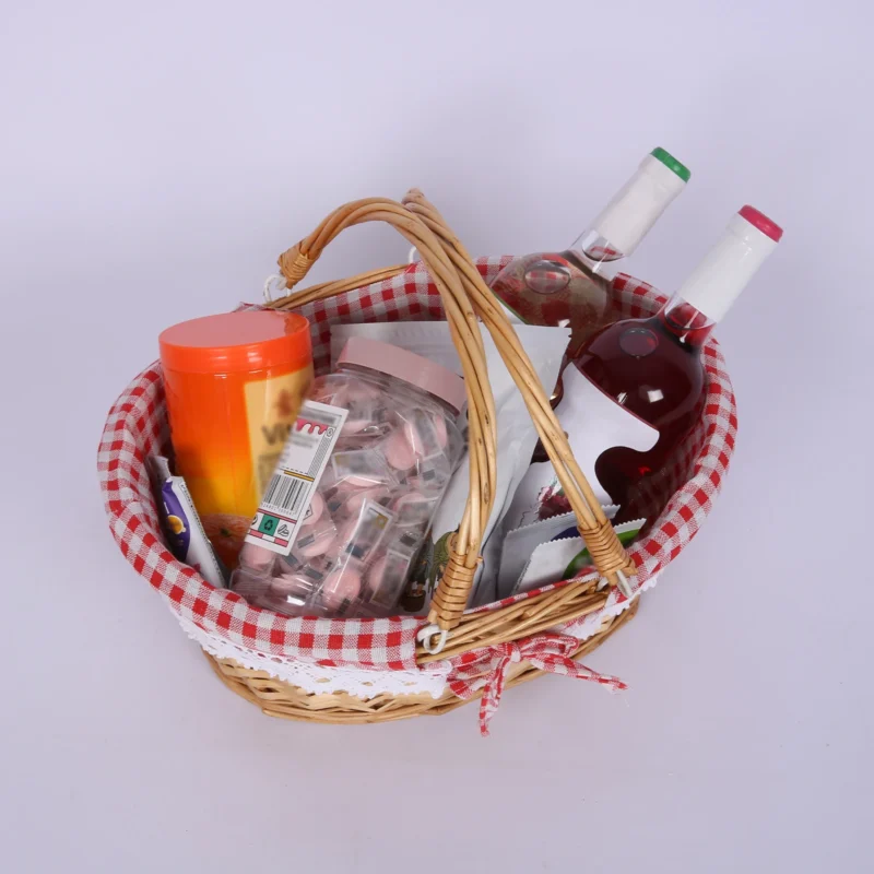 Handcrafted Natural Rattan Picnic Basket with Handle for Outdoor Dining and Storage - Image 4