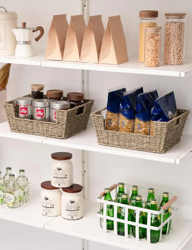 Natural Seagrass Wicker Storage Baskets with Handles for Home Organization and Pantry Storage - Image 6