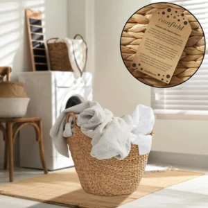 Large Water Hyacinth Laundry Basket with Handles for Home Organization and Storage