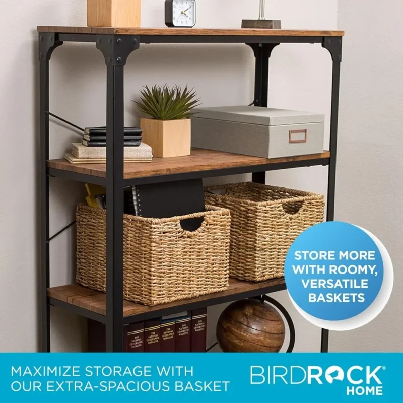 Handwoven Abaca Seagrass Storage Baskets with Handles for Shelf Organization and Living Room Storage - Image 3