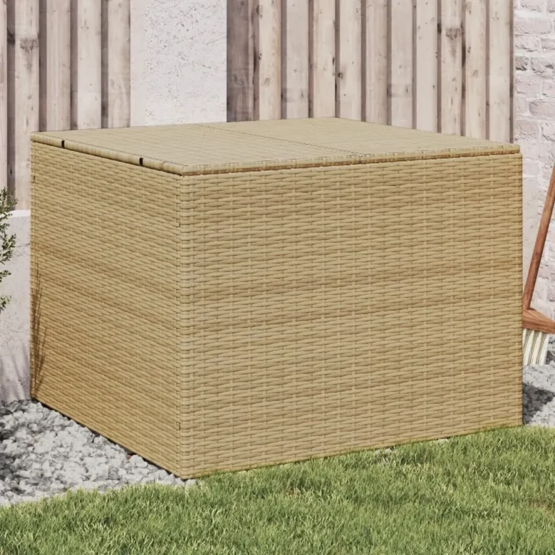 Large Wicker Rattan Patio Storage Chest with Hinged Lid for Outdoor Organization - Image 7