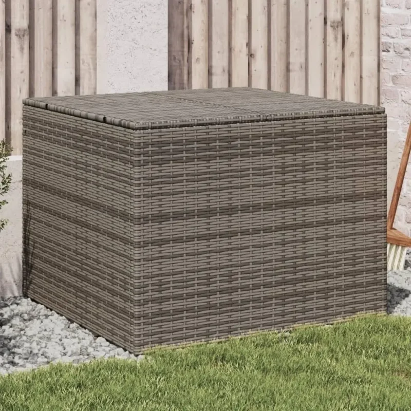 Large Wicker Rattan Patio Storage Chest with Hinged Lid for Outdoor Organization - Image 8