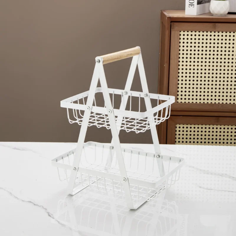 3-Tier Collapsible Mesh Hanging Storage Basket for Kitchen Fruit and Snacks Organization - Image 4