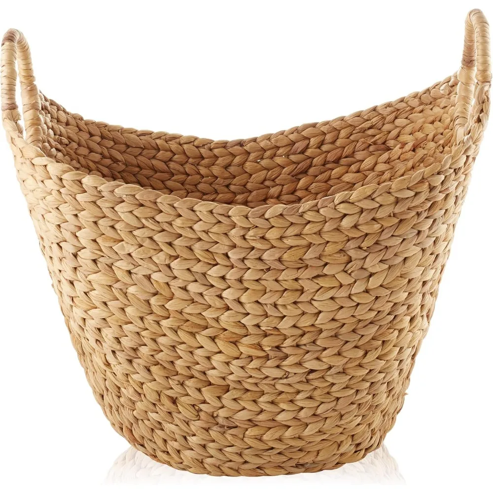 Wall basket design with twined rim techniques for home organization