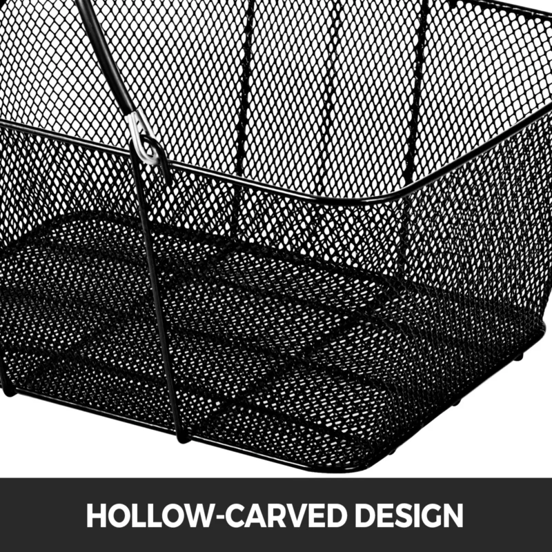 Set of 12 Black Metal Shopping Baskets with Handles for Retail Storage and Organization - Image 5