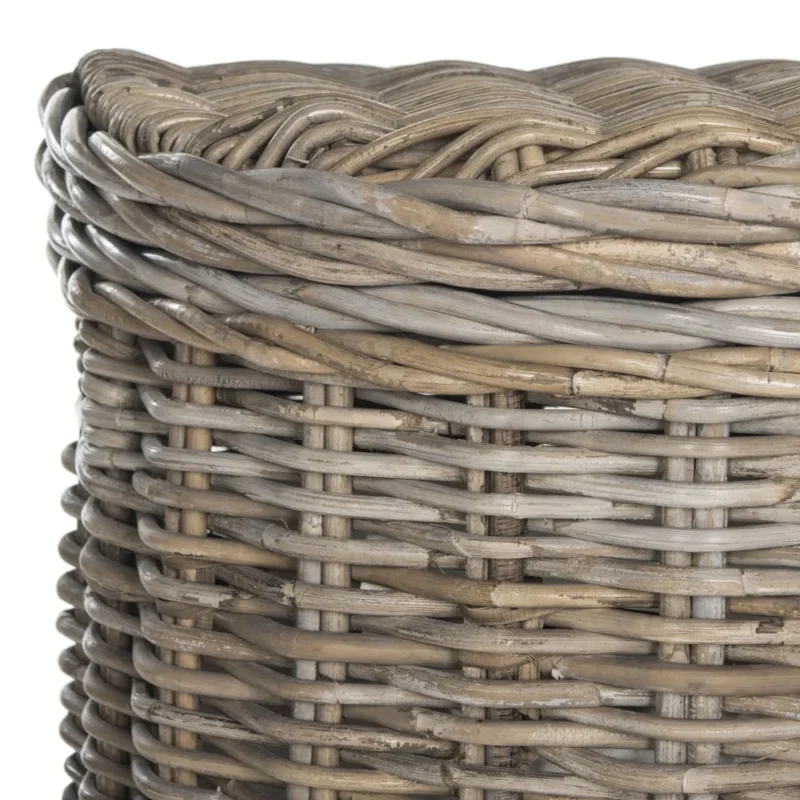 Nautical Wicker Laundry Hamper with Lid and Cotton Liner for Bathroom Storage Organization - Image 6