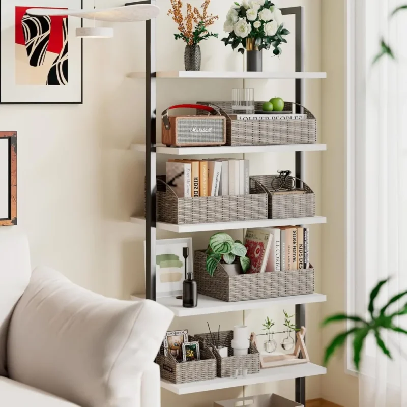 Handcrafted Natural Wicker Storage Baskets with Built-in Handles for Shelves and Home Organization - Image 4