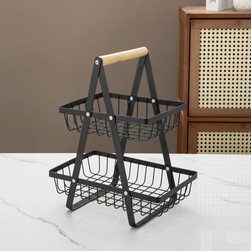 3-Tier Collapsible Mesh Hanging Storage Basket for Kitchen Fruit and Snacks Organization - Image 9