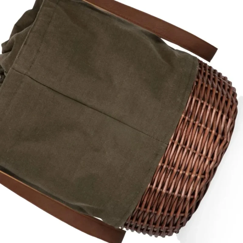 Handcrafted Wicker Picnic Basket Tote with Canvas Lining for Outdoor Dining and Gatherings - Image 5