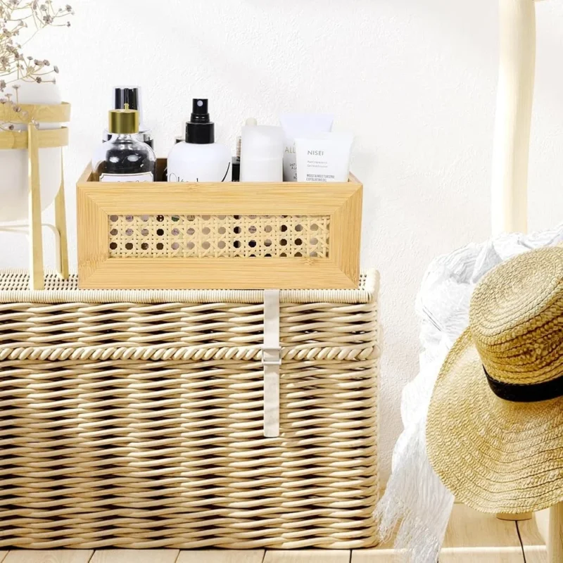 Natural Rattan Storage Basket Set with Handles for Home Organization and Decoration - Image 6