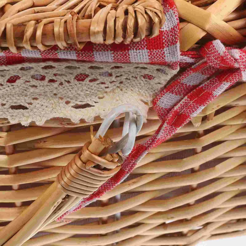 Small Seagrass Wicker Storage Basket with Lid for Rustic Home Organization - Image 3