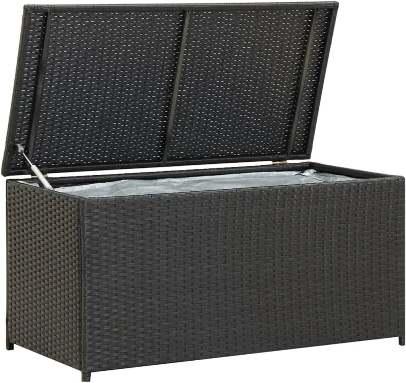 Large Wicker Deck Storage Box with Weather-Resistant Frame for Patio Furniture Cushions and Outdoor Organization - Image 7