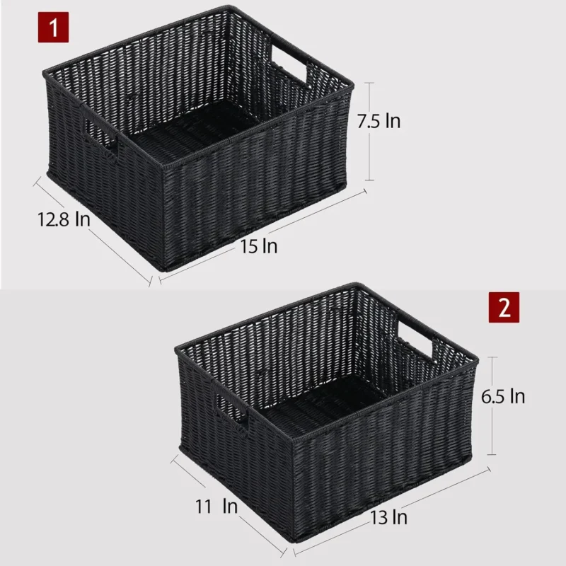 Large Woven Storage Basket with Dual Handles for Home Organization and Decluttering - Image 4