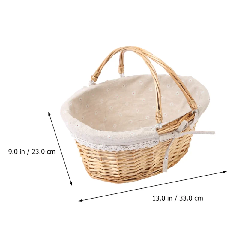 Natural Handwoven Wicker Storage Basket with Handles for Home Organization and Picnics - Image 6