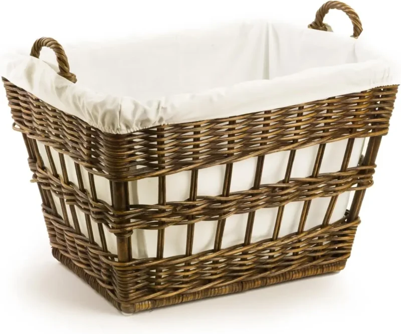 Large Round Rattan Laundry Basket with Removable Handle for Home Organization and Storage - Image 8