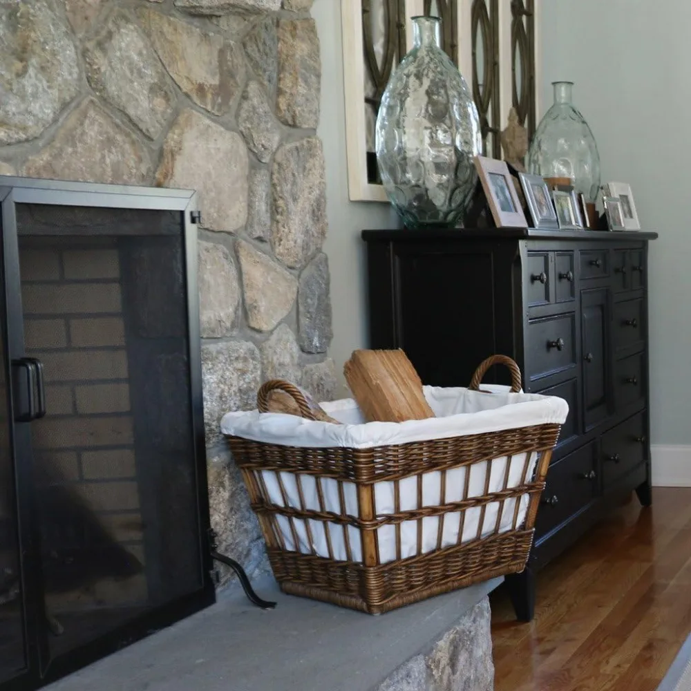 Round tall basket with handle for vertical storage organization