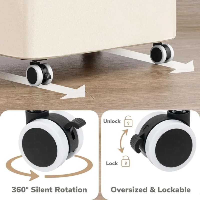 Large Wheeled Laundry Hamper with Collapsible Design and Removable Liner for Home Organization - Image 4