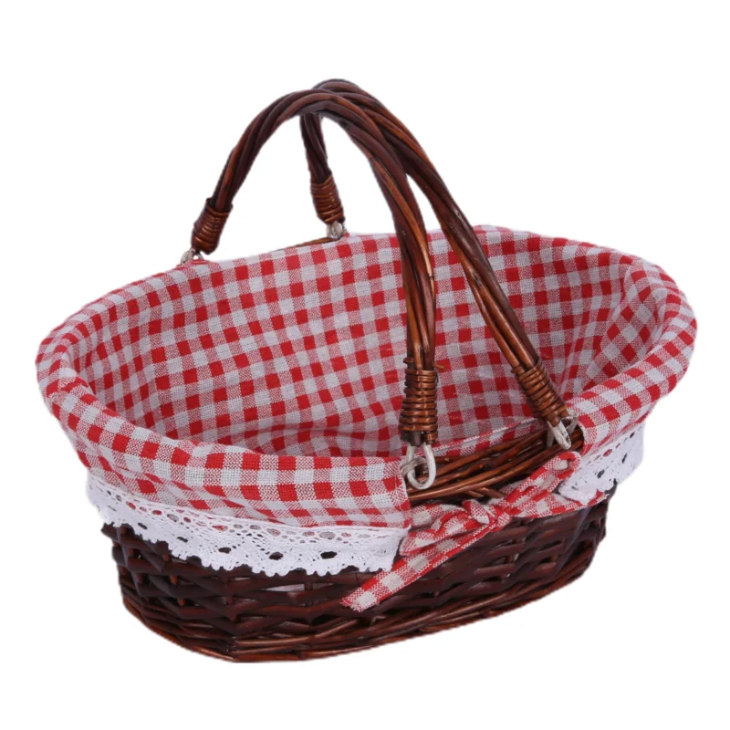 Handcrafted Natural Rattan Picnic Basket with Handle for Outdoor Dining and Storage - Image 10