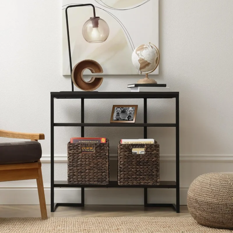 Espresso Water Hyacinth Storage Cube Baskets with Collapsible Design for Home Organization - Image 2