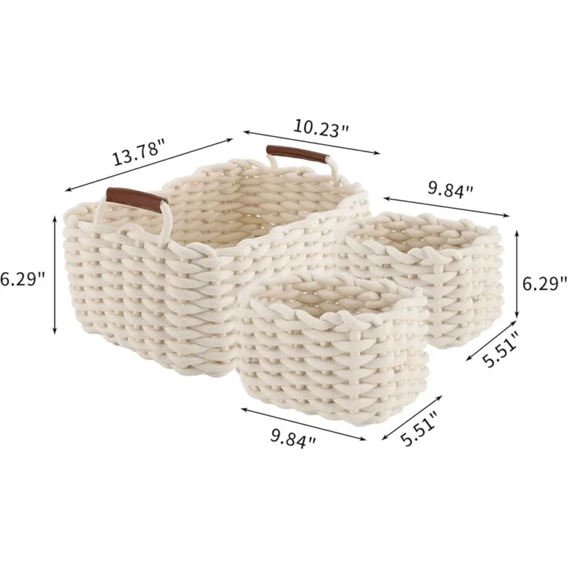 Large Handcrafted Cotton Rope Storage Basket with Handles for Home Organization and Nursery Storage - Image 4