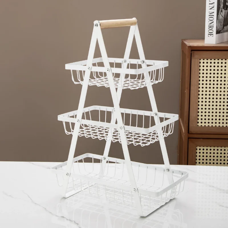 3-Tier Collapsible Mesh Hanging Storage Basket for Kitchen Fruit and Snacks Organization - Image 8