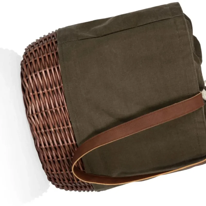 Handcrafted Wicker Picnic Basket Tote with Canvas Lining for Outdoor Dining and Gatherings - Image 6