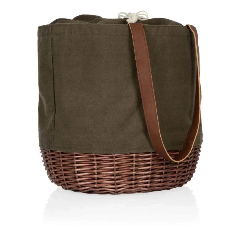 Handcrafted Wicker Picnic Basket Tote with Canvas Lining for Outdoor Dining and Gatherings - Image 3