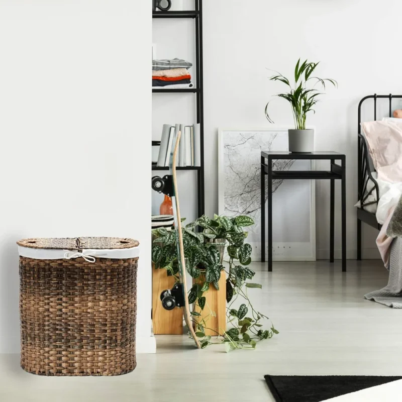 Large Handwoven Bamboo Laundry Basket with Handles for Bathroom Organization and Home Storage - Image 5