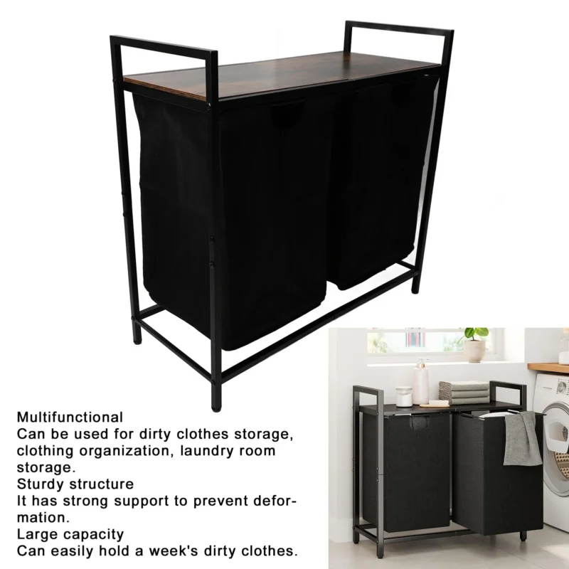 Large Capacity Woven Laundry Hamper with Steel Frame for Home Organization and Storage - Image 4