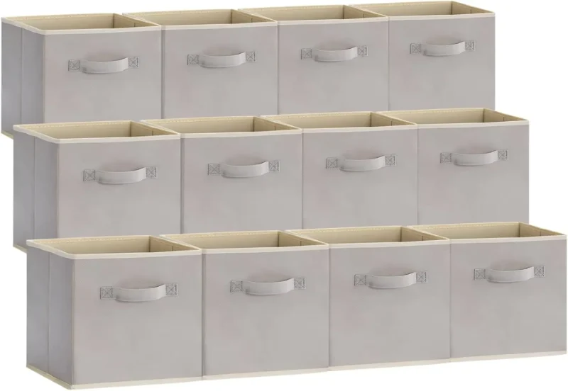 13-Inch Foldable Fabric Storage Cubes with Handles for Home Organization and Closet Storage - Image 7