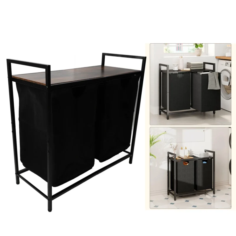 Large Capacity Woven Laundry Hamper with Steel Frame for Home Organization and Storage - Image 3