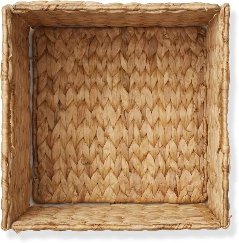 Handcrafted Water Hyacinth Storage Basket Cube with Collapsible Design for Home Organization and Decluttering - Image 6