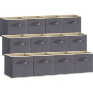 13-Inch Foldable Fabric Storage Cubes with Handles for Home Organization and Closet Storage