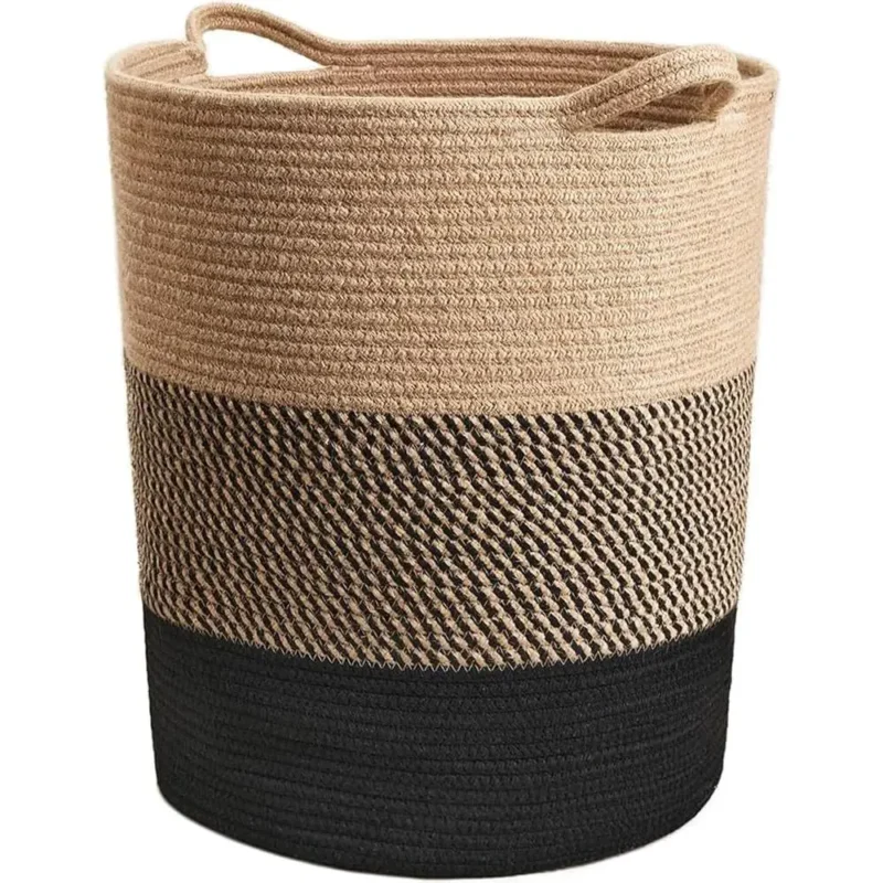 Large Jute Rope Woven Laundry Hamper with Soft Handles for Bedroom Storage and Organization - Image 2